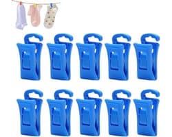 10 stuks - Antislip waslijnknijpers - Waslijnknijpers - Sokkenklemmen - Sokkenklemmen voor wasmachine en droger - Blauw - okkenhouders en sokkenclips - Sokkenklemmen voor wasgoed — afbeelding 1