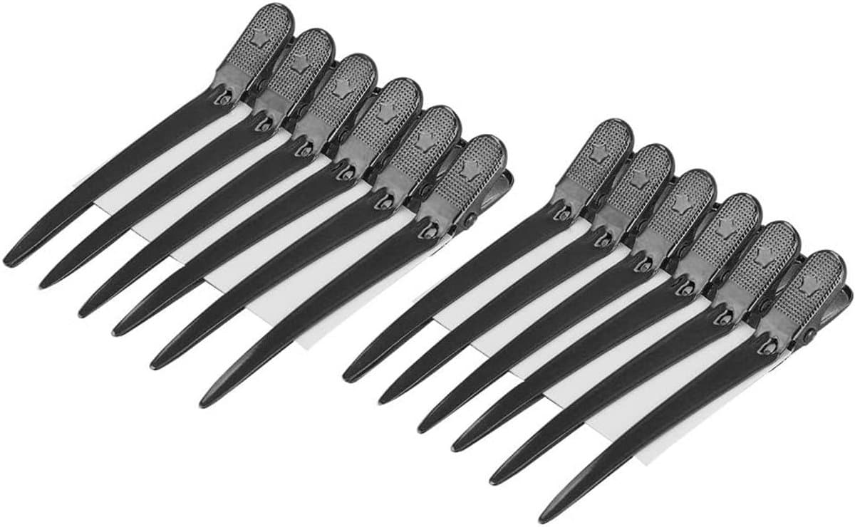 12 Stuks Professionele Haarclips voor Kappers - Antislip Klemmen voor Knippen en Verven — afbeelding 1