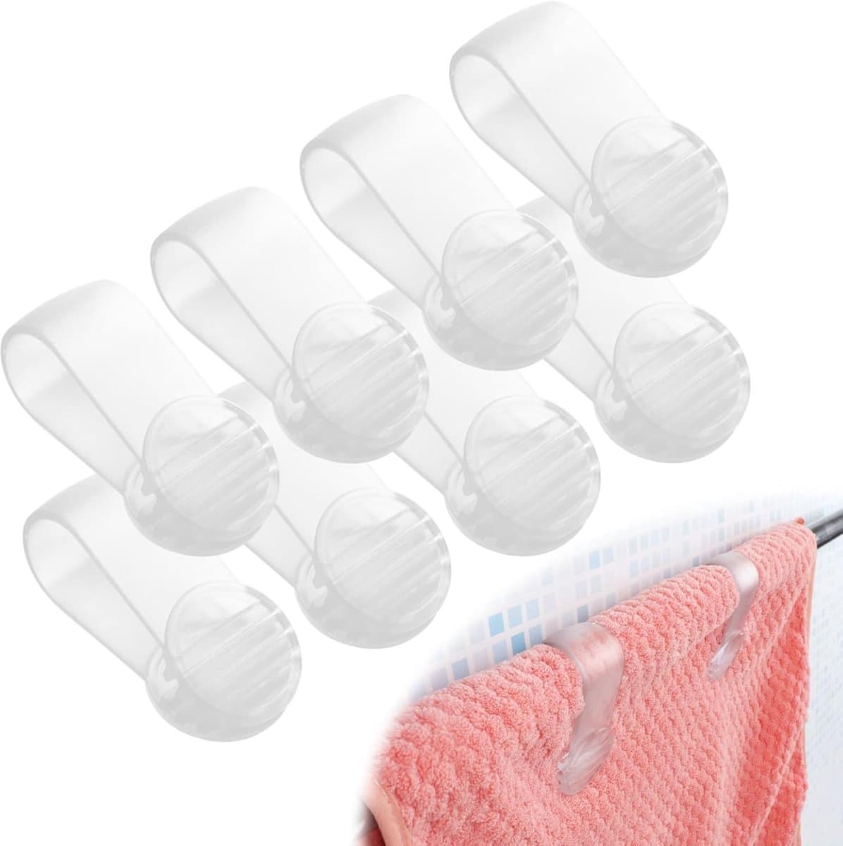 8 Stuks - Strandlaken Knijpers - Badlaken Clips - Handdoek Klemmen - Strandlakenrek wasknijpers - Plastic Quiltclips - Knijpers - Sterke Handdoekklem - Transparant — afbeelding 1