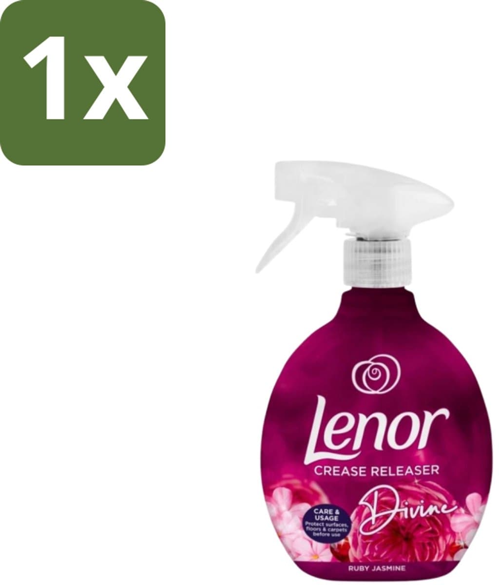1 x Lenor – Crease Releaser Spray – Divine Ruby Jasmine – Kreukverwijderaar & Textielverfrisser – 500 ml - Kreukverwijderaar - Textielverfrisser - Crease Releaser - Kleding Opfrissen - Strijkijzer Vervangen — afbeelding 1