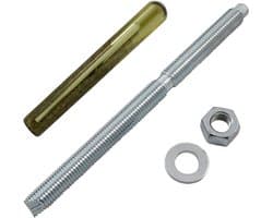 Ankerstang en samengesteld ankerpatroon M10 x 165mm roestvrij staal voor metaal- en bliksemankers