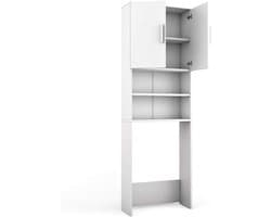 Wasmachinekast Wit - Ruimtebesparend en Praktisch voor Wasgoed en Accessoires