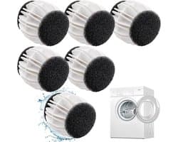 Wasbollen - 6 Stuks - Wasballen Voor Wasmachine - Anti-Pluis - Drogerballen - Herbruikbaar - Haarvanger Wasbollen - 6.5 Cm - Geschikt Voor Lakens, Jassen, Kleding, Dekens - Wit
