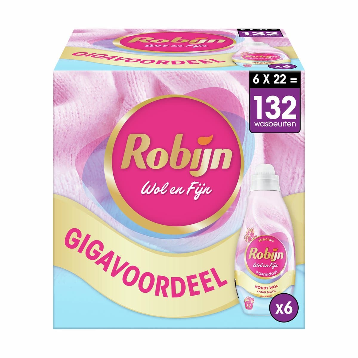 Robijn Specials Vloeibaar Wasmiddel - Wol & Fijn - 6 x 22 wasbeurten — afbeelding 1