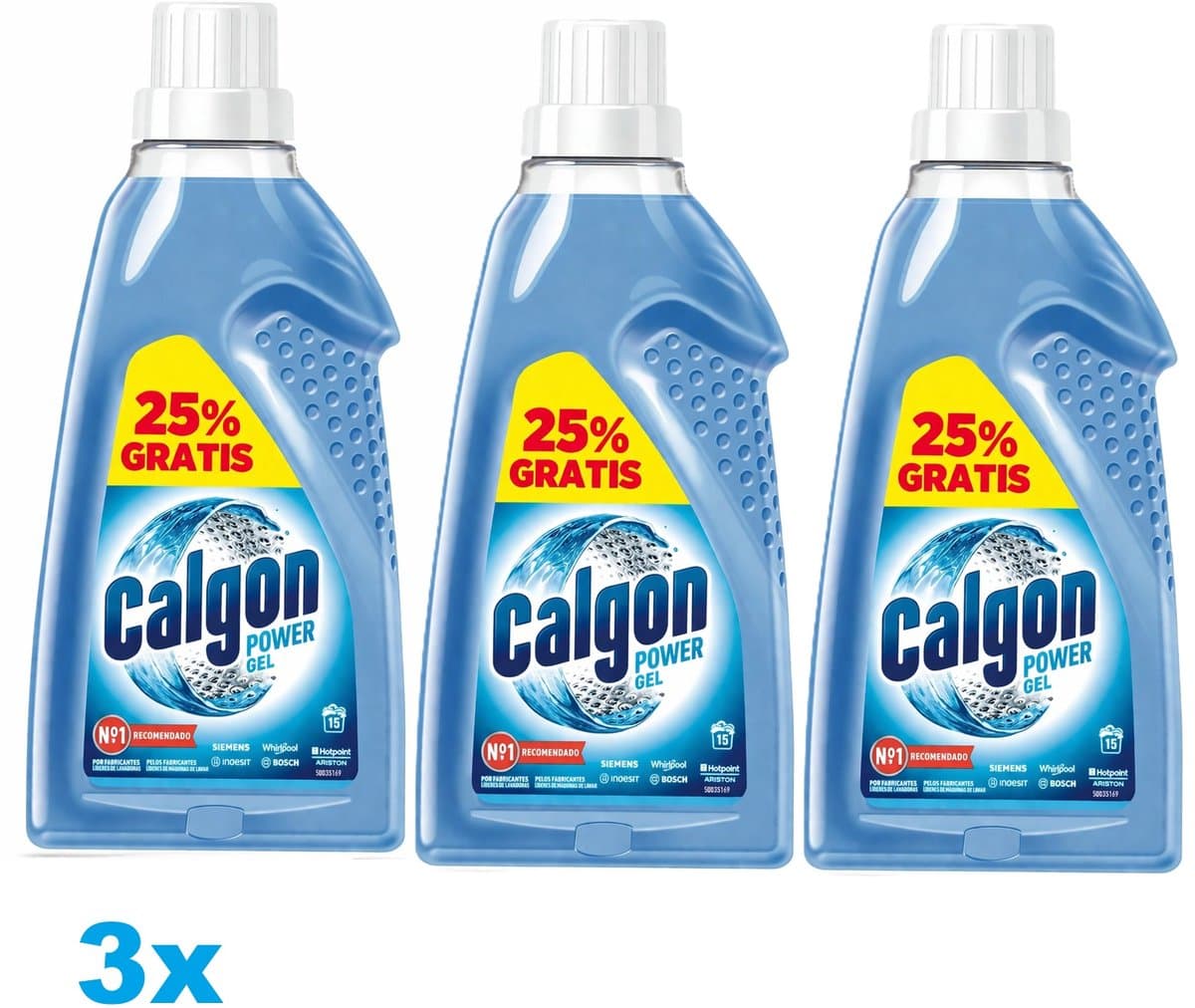 Calgon Power Gel Wasmachine Reiniger – 3 x 750 ml – Anti-Kalk & Bescherming – Voordeelverpakking — afbeelding 1