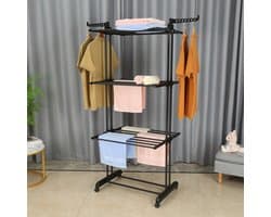Kleding droogrek – Inklapbaar & Verstelbaar Wasrek met Wieltjes – Groot Droogoppervlak – Binnen & Buiten - Droogtoren.