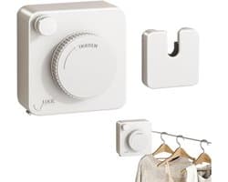 Uittrekbare Waslijn - Binnen Droogrek - Ruimte Besparen - Sterk 20kg Belastbaar - 4.8 Meter Lang - Wit
