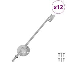 vidaXL - Deksel - ondersteuningsscharnier - 12 - st - Zilver - 194 - x - 36 - x - 18 - mm