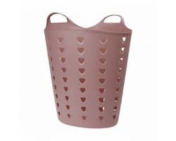 Excellent Houseware Flexibele wasmand - oudroze - 60 liter - kunststof - 47 x 50 cm — afbeelding 1