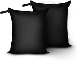 Waszakken - 2 stuks - Waszak voor Op Reis - Beschermt Kleding - Polyester - Wasmachine - Herbruikbaar - Georganiseerde bagage - Huishoudaccessoires - 51x41 cm - Zwart