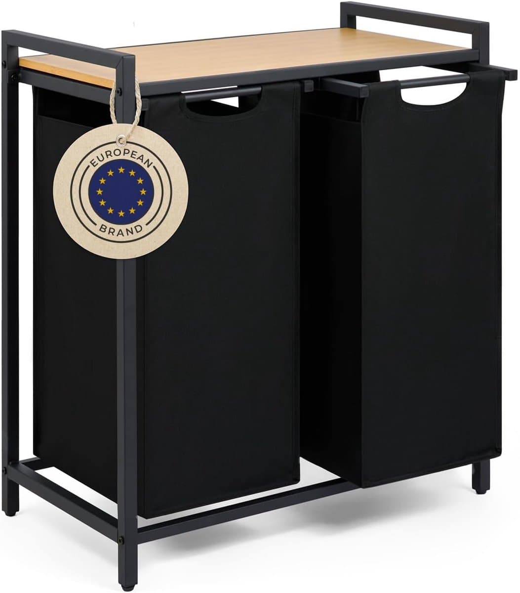 Waskast Met Manden - Kleding Opberger - Kleding Sorteren - 2 Gescheiden Vakken - 64.5 x 36 x 73 cm — afbeelding 1