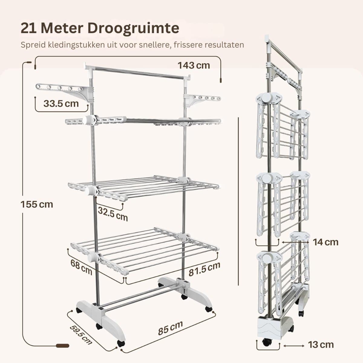 CLVP® Droogtoren Wasrek – Ruimtebesparend Droogrek – Opvouwbaar Wasrek – Ultimate — afbeelding 1