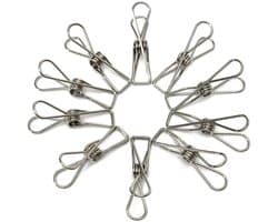 Wasknijpers Set - Kledinghangers Klemmen - Kleding Drogen - Roestvrij Staal - 60 Stuks - Zilverkleurig