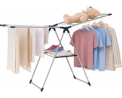 Wasrek Inklapbaar – Extra Droogrek voor Kleine Was – Opvouwbaar RVS Wasrek – Stevig en Ruimtebesparend – 18m Drooglengte – Binnen & Buiten – Duurzaam
