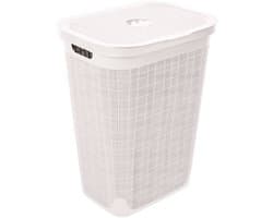 Wasmand 'Hessian' met deksel - 60 Liter - Box - Crème - Ventilatie