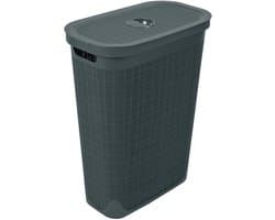 Wasmand 'Hessian' - Deksel - 40 Liter - Box - Antraciet - Ventilerend — afbeelding 1