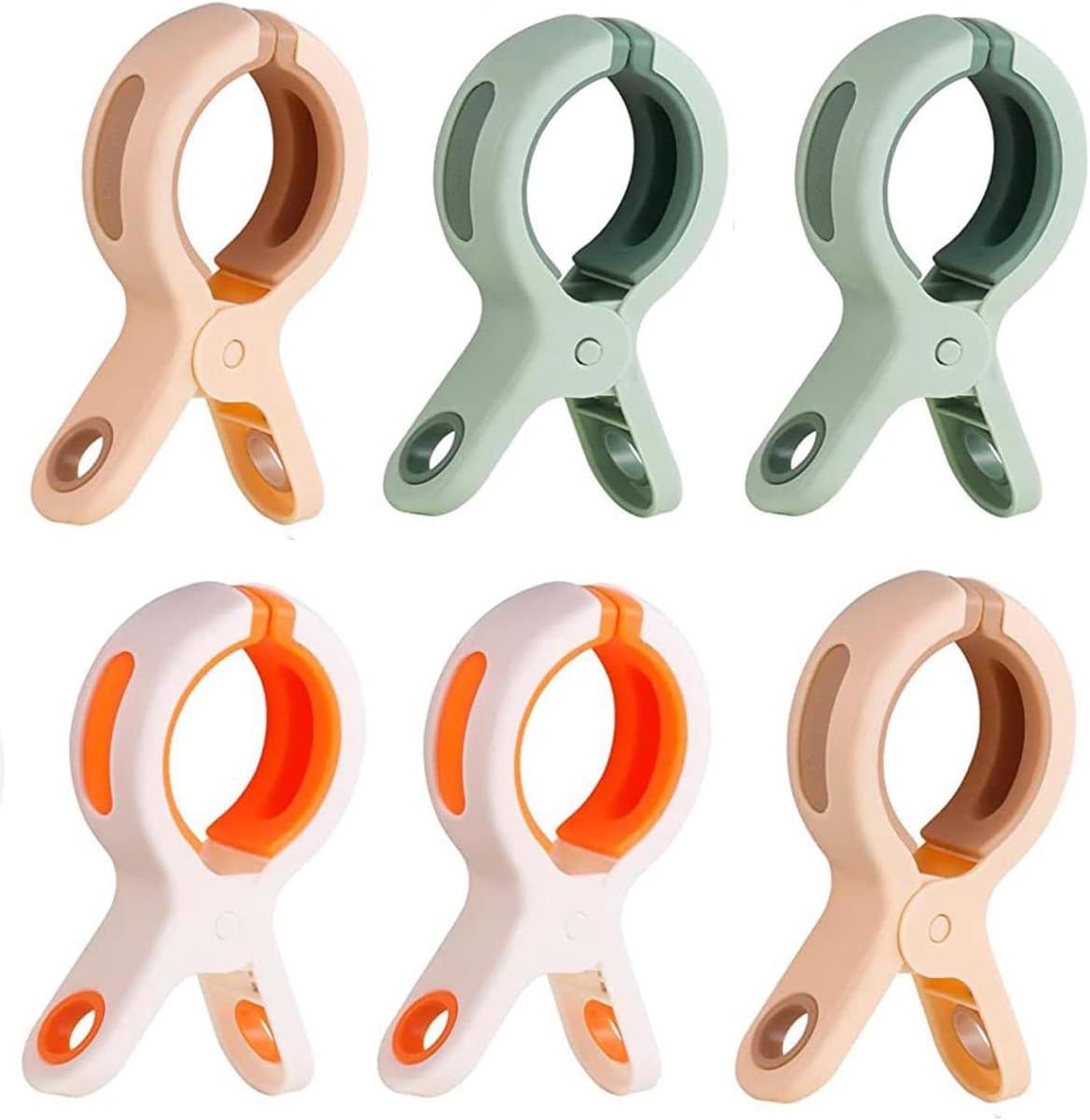 Allecto Plus - Grote wasknijpers 6 stuks voor strand en zwembad - Sterke handdoekclips - Winddicht - Kunststof clips — afbeelding 1