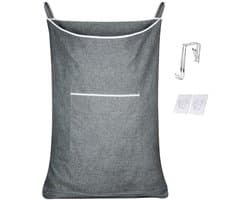 Hangende wasmand tas - ruimtebesparend - 1 stuk - grijs - 35L x 22W inch