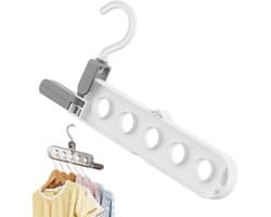 Inklapbaar Wanddroogrek - Uitklapbaar Droogrek voor Binnen en Buiten - Wandhaak met 5 Gaten - Intrekbaar droogrek voor kleding - wandmontage - Kast Organizer - Inklapbare Kledinghanger - L 25.5cm — afbeelding 1