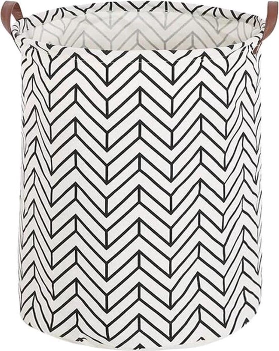 Wasmand Opvouwbaar - Opbergzak - 60L - Waterproof - Zwart/wit - Opvouwbare Wasszak — afbeelding 1