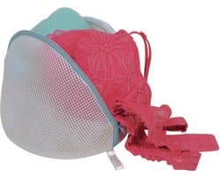 MSV Waszak voor delicaat wasgoed - lingerie/bh waszak - wit - 11 x 18 x 13 cm