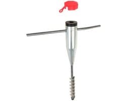 Zilveren parasolhouder/parasolboor/parasolvoet 58 cm - Parasolstandaard voor op het strand