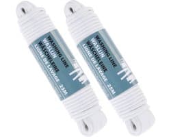 4x Witte waslijnen/drooglijnen polyester 25 meter - Huishouding - Schoonmaken - De was doen/ophangen - Waslijn/drooglijn