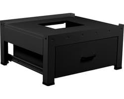 Wasmachine verhoger Manon, verstelbaar, met houten lade, zwart — afbeelding 1