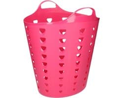 Flexibele wasmand - kunststof - 60L - roze - D38 x H47 - kuip