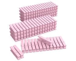 Mini Houten Gekleurde Wasknijpers Licht Roze - Pack van 128