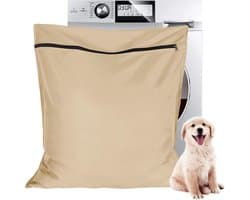 Waszak voor huisdieren - 70*80 cm - Waszak - Polyester waszak - Grote waszak - met rits - Huisdierbenodigdheden - voorkomt dat dierenhaar de wasmachine blokkeert - voor honden, katten en paarden - wit
