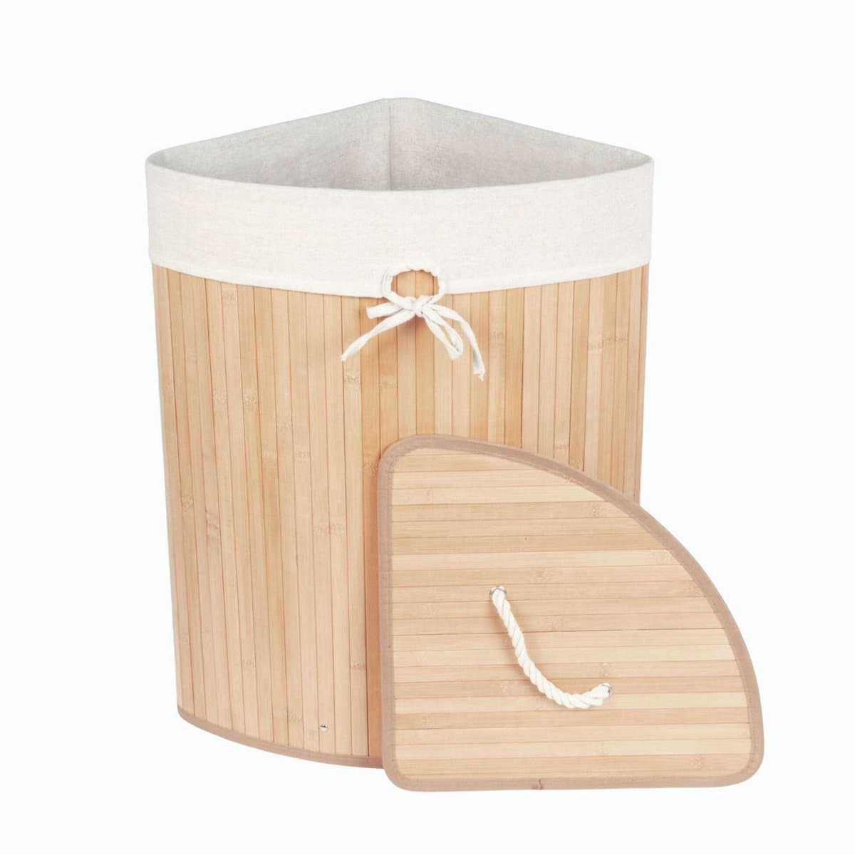 Hoekwasmand ARCO, bamboe, 60 l — afbeelding 1