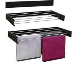 DailySupplies® Wanddroogrek - Droogrek Inklapbaar - Wasrek - Droogtoren - Droogrekken - Zilver met zwart