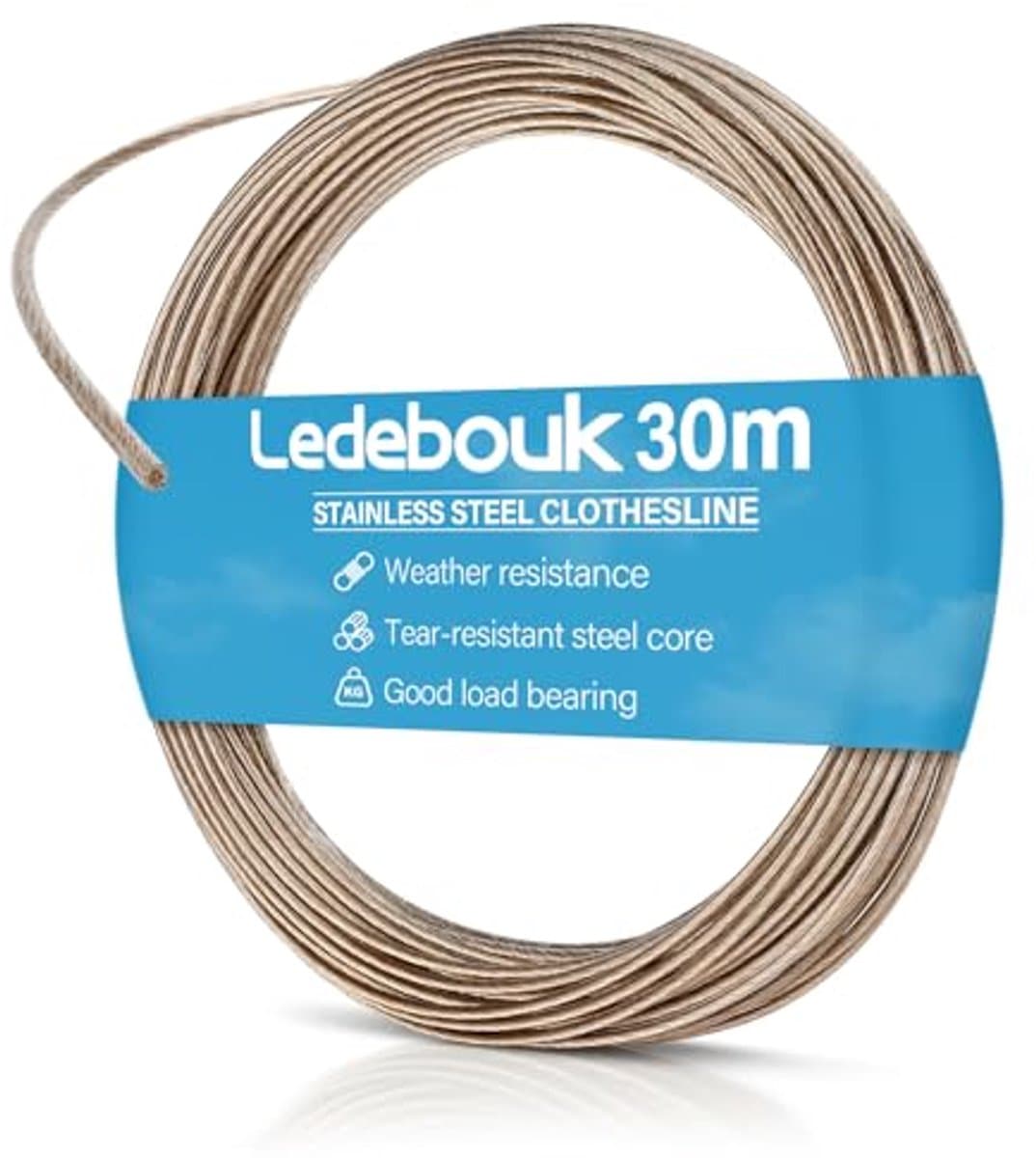 Wäscheleine 30 Meter Extra Stark mit Stahlkern – Flexible und Reißfeste Wäscheleine für Garten, Camping und Outdoor — afbeelding 1