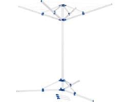 DailySupplies® Droogmolen met Voet voor Camping & Thuis - Wasrek Staand - Droogrek Inklapbaar - Wit met Blauw