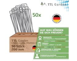 50 Grondankers 200 x 25 x Ø 3,8 mm - Verzinkt en Gehard Koolstofstaal voor Tuin en Camping