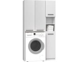 Wasmachine Opbouwmeubel Wit Met Extra Kast