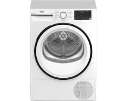 Beko B3T41230 wasdroger Vrijstaand Voorlader 7 kg Zwart, Wit