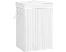 vidaXL - Wasmand - met - 2 - vakken - 72 - L - bamboe - wit