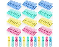 Solidchoice - Set van 100 Kleurige Kledingknijpers voor Kledinglijn