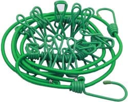 Waslijn 2 stuks - Flexibel droogtouw - Kleding drogen - Met 12 klemmen - 180-360 cm - Groen