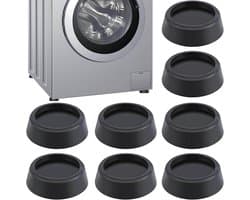 Trillingsdempers Wasmachine/Droogkast - 6 stuks - Trillingsmat - Voetjes wasmachine - Voetjes Droger - Wasmachine Geluidsdempers / Vibratiedempers - Wasmachine demper - Anti Vibratie - Antislip Rubber - Antislipmat - Schokdempers wasmachine - Zwart