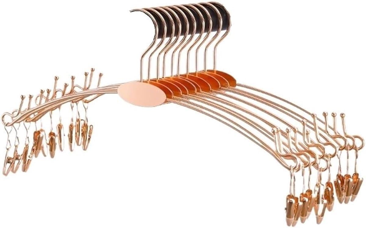 Metalen Sokkenklem - Wasknijpers Ondergoed - Kleding Drogen - Roestvrij Staal - 15x28.5 cm - Roségoud — afbeelding 1