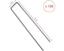 Dailygoods- Grondankers 100 stuks - Metalen bevestigingsankers - 15 cm x 3 cm