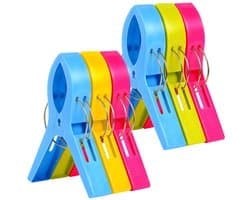 Wasknijpers, 6 Stuks Handdoekklemmen, Plastic Strandhanddoekclips, voor Zwembad Stoelen Wasserij, Houd uw Handdoek Tegen Blazen Weg