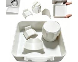 Wasmachine Lekbak Wateropvangbak | Lekkagebestendige Druppelbak | Eenvoudig te Plaatsen Zonder Montage | Geschikt voor Kelders Appartementen Stacaravans Garages en Huurwoningen | 4-delige set | Cyslmuk®