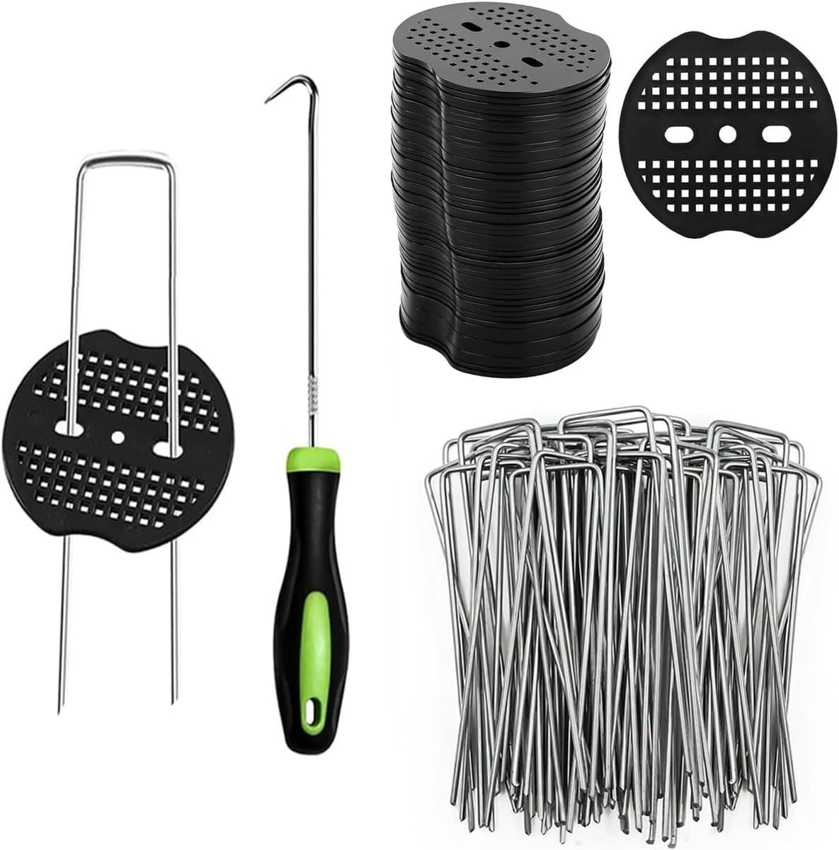 Weed Cloth Hooks 100 stuks - Gegalvaniseerde grondankers - U-vormige tuinpinnen - Ideaal voor tuinprojecten - ShopVlot — afbeelding 1