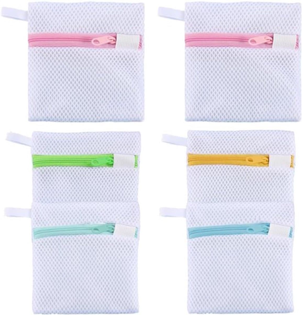 Kleine waszakken set van 6, herbruikbare mesh tasjes voor delicate kleding, ideaal voor reizen en thuisgebruik, beschermt sokken en handschoenen — afbeelding 1