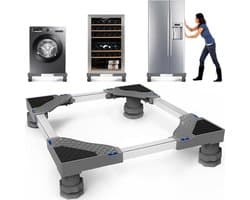 Onderstel Wasmachine - Verrijdbaar Onderstel - Apparaten Verplaatsen - Verstelbare Afmetingen - 42-65cm Breed - Grijs