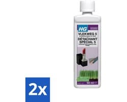 2 x HG - Wasruimte - Vlekweg 5 - Kauwgum, Make-Up & Gras - 50 ml - Vlekkenverwijderaar - Vlekken Uit Textiel - Hardnekkige Vlekken - Make-up Vlekken - Gras Vlekken